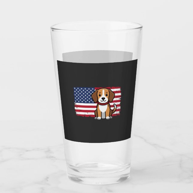 Bandera Americana Perro Patriótico Vector (Anverso)