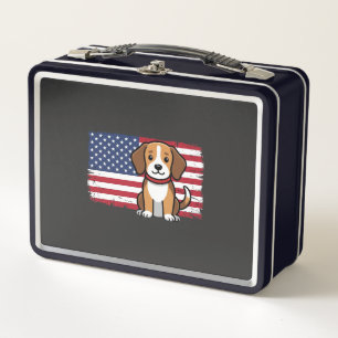 Bandera Americana Perro Patriótico Vector