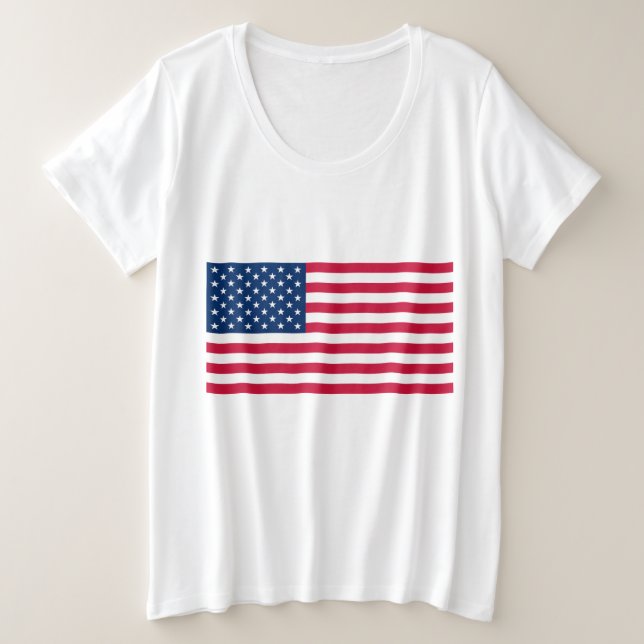 Bandera Americana Plus tamaño T-Shirt EE.UU. (Anverso del diseño)