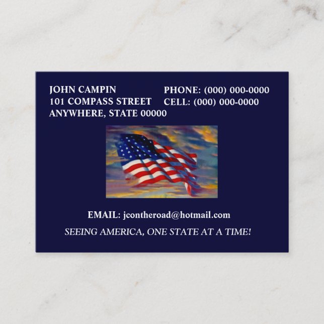 BANDERA AMERICANA QUE AGITA EN LAS TARJETAS DE (Anverso)