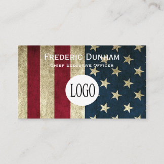 Bandera americana tarjetas de presentación de logo