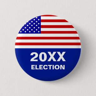Bandera americana y botón de texto de elecciones e