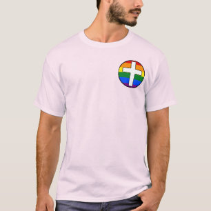 Bandera arco iris con cruz   Camisa ligera   Mensa