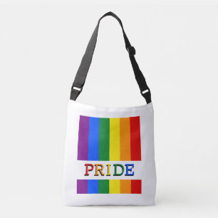 Bandera arcoiris, bolsa de cruces y LGBT, orgullo
