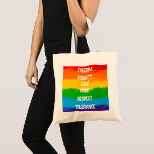 Bandera arcoiris Bolsa de Tote LGBT - Tote del org