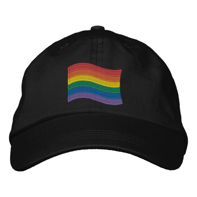 Bandera arcoiris bordada gorra de béisbol (Anverso)