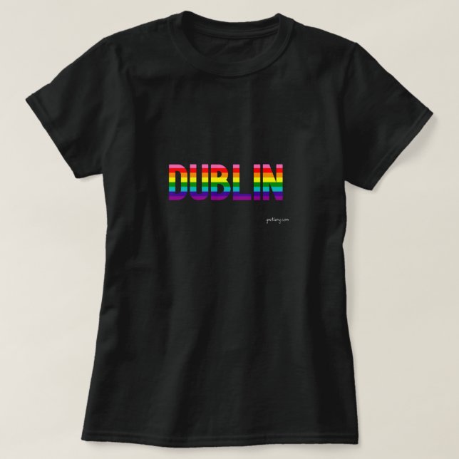 Bandera Arcoiris De Dublín En Camiseta W. (Diseño del anverso)