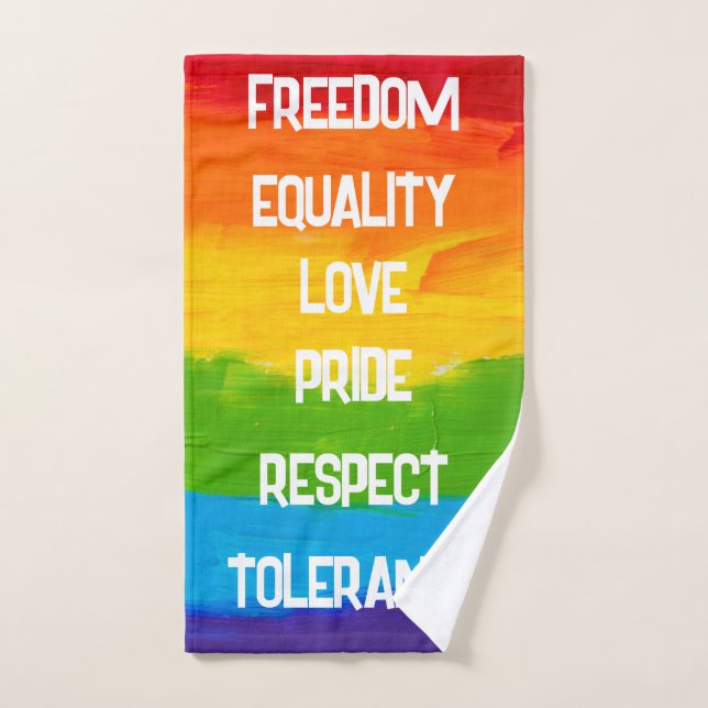 Bandera arcoiris Toalla de mano LGBT - Orgullo e i (Toalla de mano)