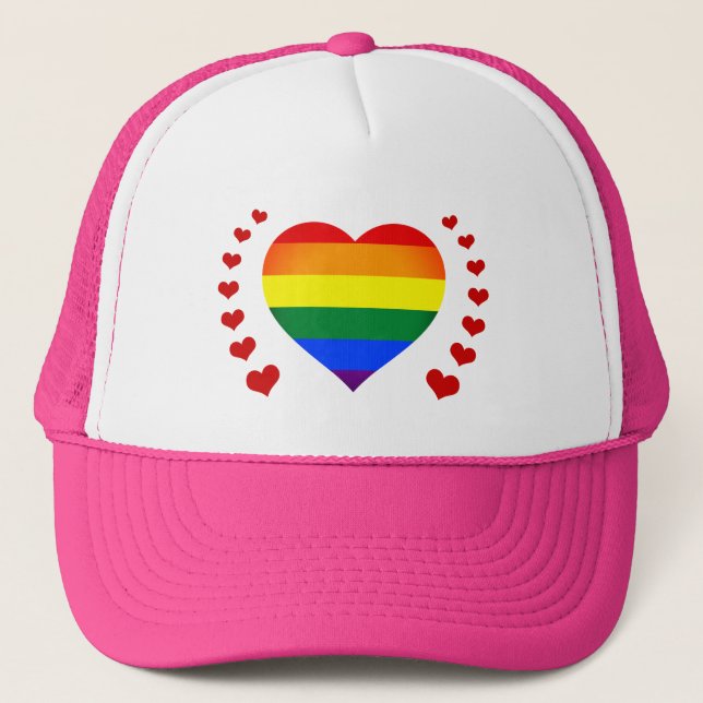 Bandera arcoiris y gorras de moda del Orgullo / co (Anverso)