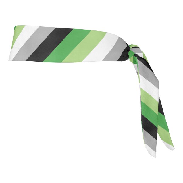 Bandera Aromántica Tie Headband (Girar 90)