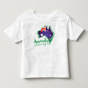 Bandera australiana avanza camiseta de niños justo