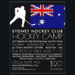 Bandera australiana, jugador de hockey, publicidad<br><div class="desc">Bandera Australiana,  Jugador De Hockey,  Volantes De Publicidad De Campamento Por La Tienda De Tarjetas De Negocios.</div>