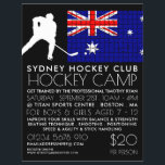 Bandera australiana, jugador de hockey, publicidad<br><div class="desc">Bandera Australiana,  Jugador De Hockey,  Volantes De Publicidad De Campamento Por La Tienda De Tarjetas De Negocios.</div>