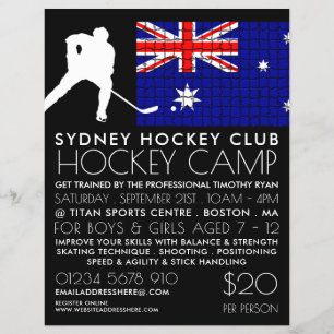 Bandera australiana, jugador de hockey, publicidad