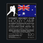 Bandera australiana, jugador de hockey, publicidad<br><div class="desc">Bandera Australiana,  Jugador De Hockey,  Volantes De Publicidad De Campamento Por La Tienda De Tarjetas De Negocios.</div>