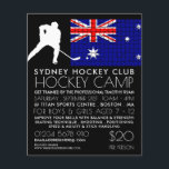 Bandera australiana, jugador de hockey, publicidad<br><div class="desc">Bandera Australiana,  Jugador De Hockey,  Volantes De Publicidad De Campamento Por La Tienda De Tarjetas De Negocios.</div>