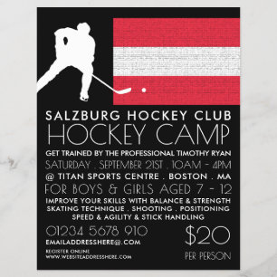 Bandera austriaca, jugador de hockey, publicidad e