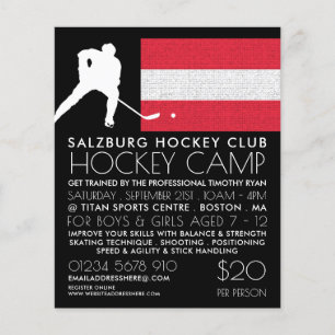 Bandera austriaca, jugador de hockey, publicidad e