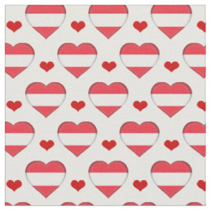 Bandera austriaca y tela de estilo del Corazón Ro