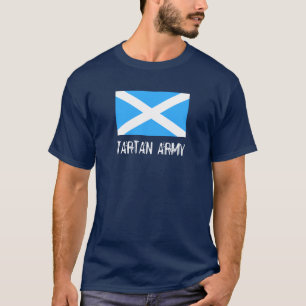 Bandera azul cielo de Escocia camiseta del ejércit