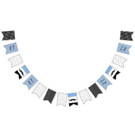 Bandera azul del bigote y negra temática de Baby