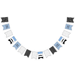 Bandera azul del bigote y negra temática del feliz