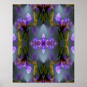 Bandera Azul Flor Iris Abstrato Arte Natural