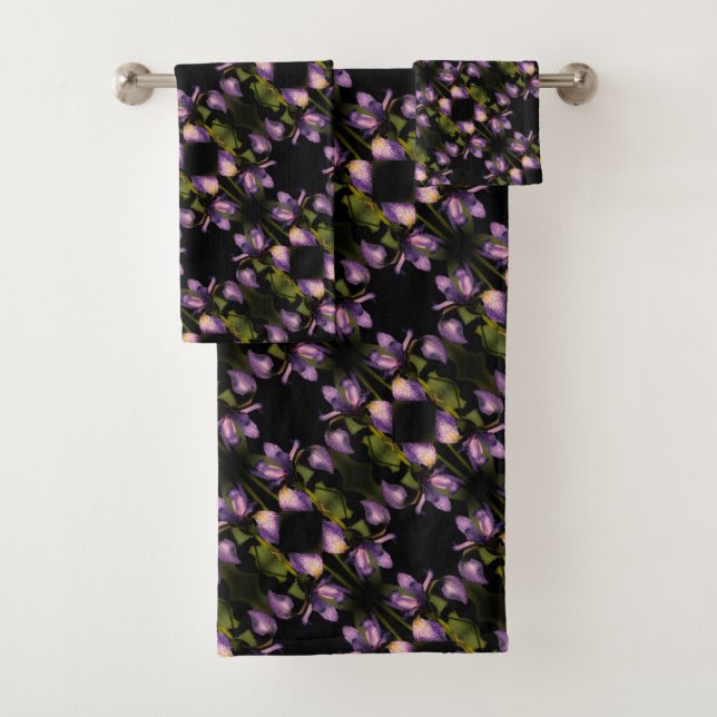 Bandera Azul Iris Flor Abstrato Patrón (In situ)