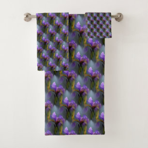 Bandera Azul Iris Flor Naturaleza Patrón de arte
