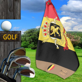 Bandera belga y toalla de golf monogramada en Bélg