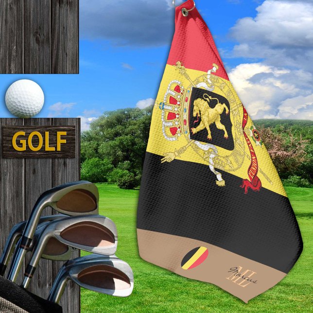 Bandera belga y toalla de golf monogramada en Bélg (Subido por el creador)