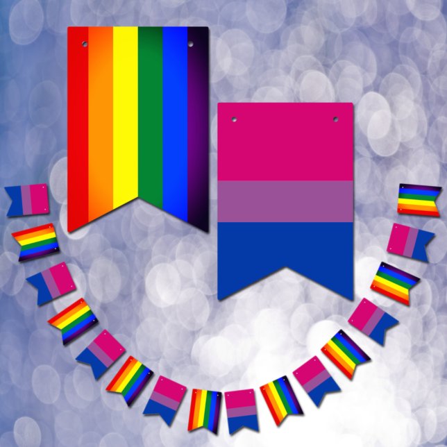 Bandera bisexual y bandera arcoiris, bandera del o (Subido por el creador)