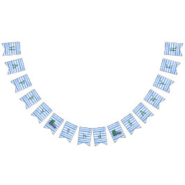 Bandera blanca azul del cumpleaños de la raya del