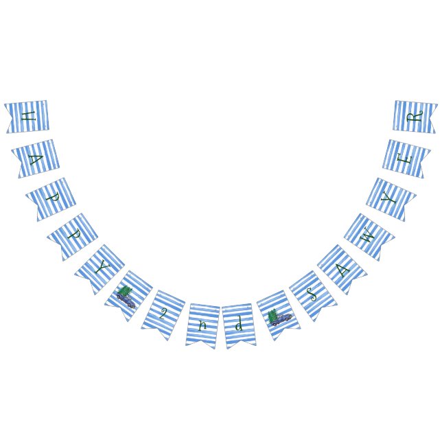 Bandera blanca azul del cumpleaños de la raya del (Todo)