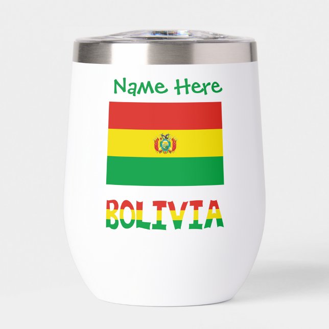 Bandera boliviana personalizada texto verde (Subido por el creador)