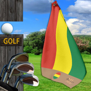 Bandera boliviana y toalla de golf monogramada / b