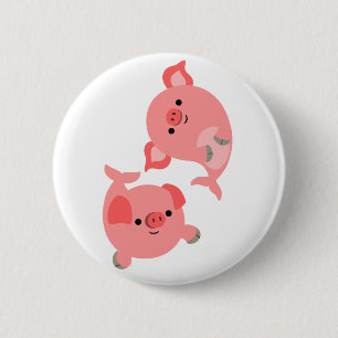 Bandera botón Cute par de Personalizados Mercerdos