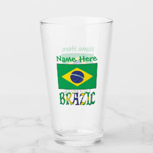 Bandera brasileña verde personalización Brasil 