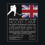 Bandera británica, jugador de hockey, publicidad d<br><div class="desc">Bandera Británica,  Jugador De Hockey,  Volantes De Publicidad De Campamento Por La Tienda De Tarjetas De Negocios.</div>
