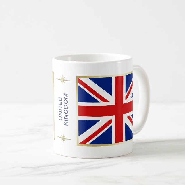 Bandera BRITÁNICA + Taza del mapa (Anverso derecho)