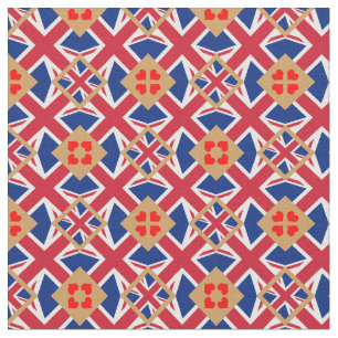 Bandera británica y moda de tela del Reino Unido/