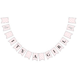 Bandera Bunting Baby Shower de Bunting Pink Gingha