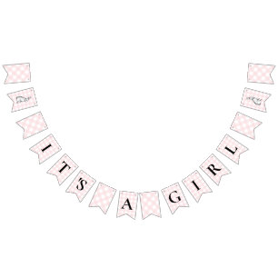 Bandera Bunting Baby Shower de Bunting Pink Gingha