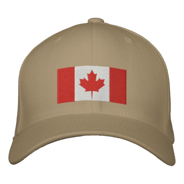 Bandera canadiense bordada gorra (Anverso)