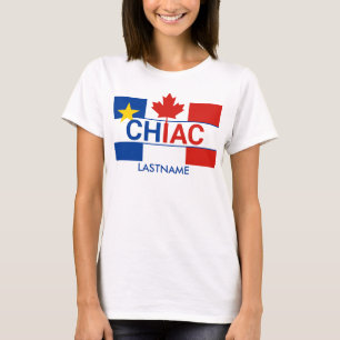 Bandera canadiense chadiana personaliza camiseta