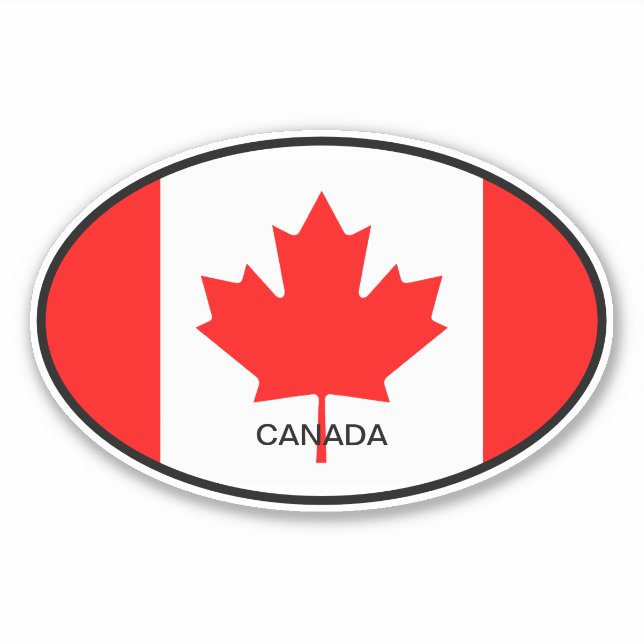 Bandera canadiense de pegatina de coche de vinilo  (Anverso)