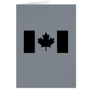 Bandera canadiense en negro