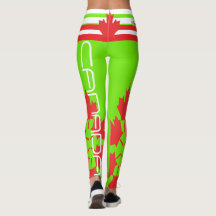 BANDERA CANADIENSE FLOURESCENTES VERDES LEGGINS HA