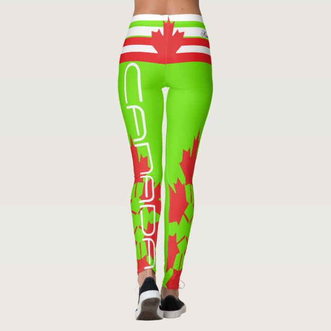 BANDERA CANADIENSE FLOURESCENTES VERDES LEGGINS HA (Reverso)
