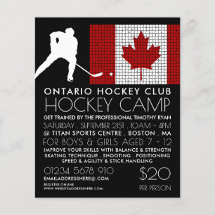 Bandera canadiense, jugador de hockey, publicidad